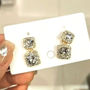 Gorgous Sparkling  Inlaid Dangle Elegant Simple Style Party Earrings